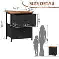 thumbnail image 4 of Eunos Small Nightstand for Bedroom with 2 Fabric Drawer, Bedside Table End Table for Closet, Black Rustic Brown, 4 of 8
