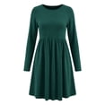 thumbnail image 7 of GUACER Fall Dresses for Women Long Sleeve Round Neck Casual Swing Dress Soft Winter Dress for Work & Weekend, 7 of 7