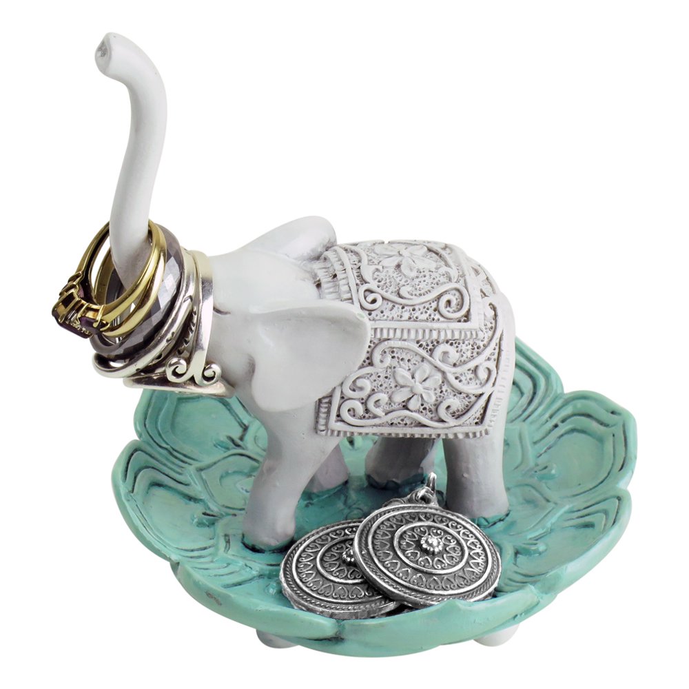 Evelots Evelots Elegant Good Luck Elephant Jewelry Ring Holder