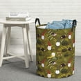 thumbnail image 6 of Pofeuu Gnomes Playing in the Garden Print Laundry Basket Circular Laundry Hamper with Handle Waterproof Oxford Fabric Foldable Dirty Clothes Storage Bucket Gift Storage Basket-Medium, 6 of 6