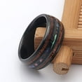 thumbnail image 3 of Tungsten Wedding Band Ring 8mm Men Women Koa Wood Abalone Ginger Lyne Collection, 3 of 5
