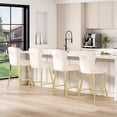 thumbnail image 6 of Farini Counter Height Stools Set of 2, Velvet Bar Stools with Metal Legs for Kitchen, Dining & Pubs, Beige (26"), 6 of 7