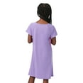 thumbnail image 5 of Saint Eve Kids Girls 2 Pack Nightgowns, Short Sleeve 2 Piece Soft Jersey Sleep Shirt - Peach Bee Purple Cat, Medium, 5 of 6
