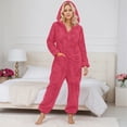 thumbnail image 1 of TINZ Combinaisons pour Femmes Pyjama à Capuche en Peluche Combinaison à Manches Longues Pyjama Chaud d'Hiver Combinaisons pour Femmes Automne Combinaisons Décontractées pour Femmes, 1 of 4