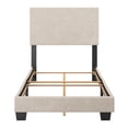 thumbnail image 3 of CorLiving Celeste Modern Upholstered Adult Twin Bed Frame with Headboard, Box Spring Required, Beige, 3 of 7