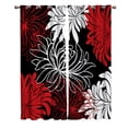 thumbnail image 2 of Red And White Flower Chrysanthemum Dahlia Floral Window Treatments Curtains Valance Room Curtains Window Curta, 2 of 5