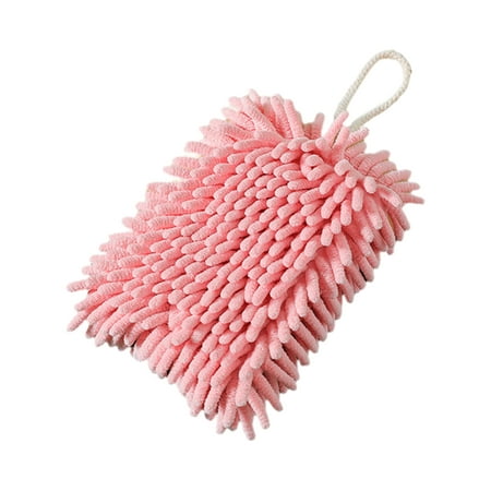 

MEGAWHEELS Kitchen Hand Towels | Ultra-absorbent Hand Towels for Bathroom | Soft Fluffy Chenille Hand Towel with Lanyard Quick Dry Towel for Hotel Office Bathroom Kitchen