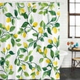 thumbnail image 2 of Summer Lemon Bathroom Shower Curtains with 12 Hooks Polyester Waterproof Shower Curtain for Stalls and Bathtubs Modern Yellow Fruit Green Plant Leaf Decorative Bathroom Privacy Curtain 36x72 Inches, 2 of 8
