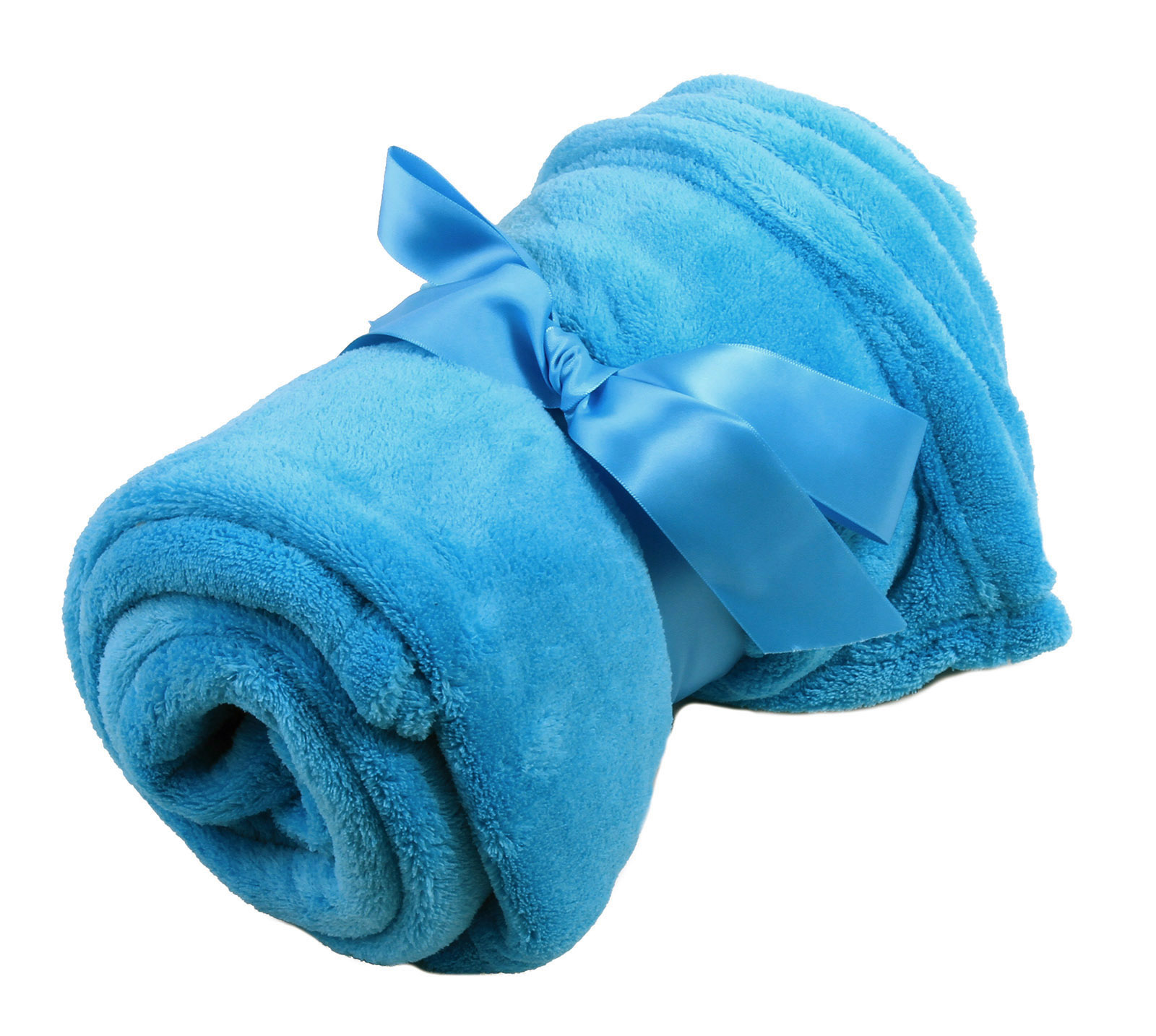 Super Comfy Soft and Warm Plush Sherpa Throw Blankets, Turquoise Blue