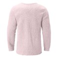 thumbnail image 6 of fartey Mens Sherpa Sweater Crew Neck Solid Fleece Top Long Sleeve Casual Fall and Winter Warm Pullover Sweater, 6 of 6