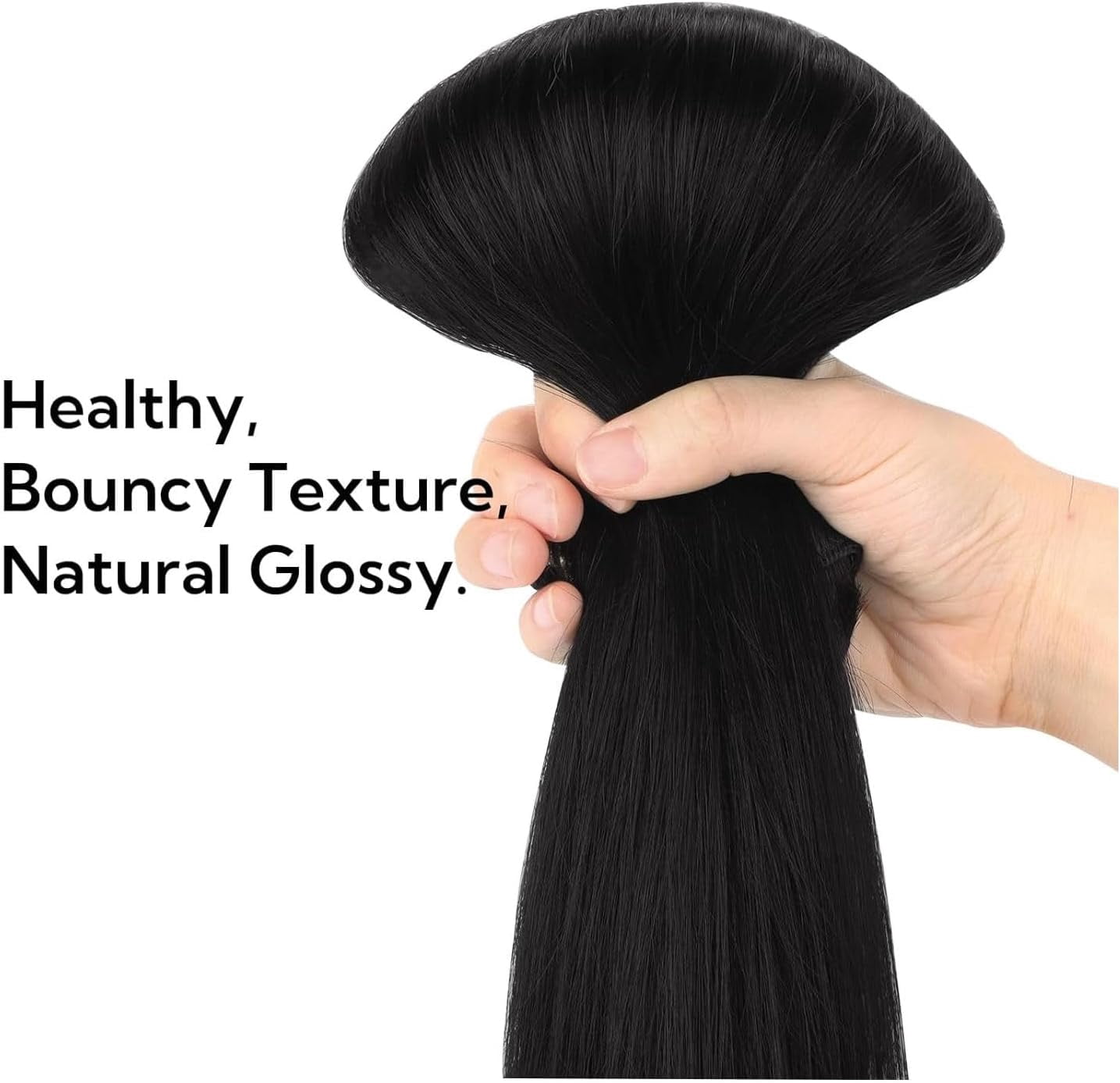 Aorsher 24 Inch Clip in Hair Extensions 6pcs Long Straight Synthetic Remy Hair Extensions Black Brown Mix Blonde Natural Looking Hair Piece for Daily Use