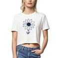 thumbnail image 2 of Busydd T Shirts for Women Casual Short Sleeve Summer Tops for Women Trendy Round Neck Crop Tops for Women Comfy Cotton Graphic Tees L, 2 of 6