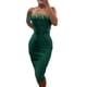 thumbnail image 1 of TRKIYQC Vestido ajustado para mujer sin tirantes$$ sin mangas$$ con adornos de plumas$$ color sólido$$ para fiesta de noche$$ vestidos a media pierna TRKIYQC moderno, 1 of 6
