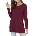 thumbnail image 1 of Women Side Split Fall Fashion 2025 Long Sleeve Shirts Trending Now, 1 of 5