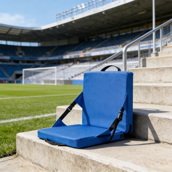 Emdiqzs Portable Stadium Bleacher Seat, Padded Outdoor Seat for Sports Events, Blue