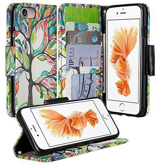 Cellphone Wallet Case with Kickstand for iPhone 7 iPhone 8