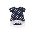 thumbnail image 2 of Faithtur Robe pour Enfants, Filles Imprimé à Pois Col Rond Manches Courtes une-Pièce, 2 of 9
