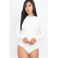 thumbnail image 3 of Body-Hugging Ribbed Mock Neck Long Sleeve Bodysuit, 3 of 11