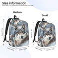 thumbnail image 3 of Lsque Majestic Snowy Wolf Pattern Canvas Daypack, Durable Backpack, High-quality Versatile Backpack,Vintage Compact Backpack-Medium, 3 of 6