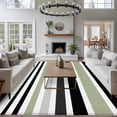 thumbnail image 4 of Sage Green Black Stripe Large Area Rugs for Bedroom Living Room, Soft Non Slip Carpet Bedside Rug, Modern Abstract Coarse Striped Rectangle Floor Cover Kitchen Accent Rug 8'x10' for Office, 4 of 9