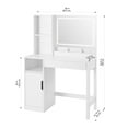thumbnail image 3 of Mainstays Get Ready with Me GRWM Left Vanity Table with Lighted Mirror and Storage, White Finish, 3 of 13