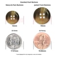 thumbnail image 3 of ButtonMode Standard Suit Buttons 16pc Set includes 4 Buttons measuring 19mm (3/4 Inch) for Jacket Front, 12 Buttons measuring 15mm (5/8 Inch) for Jacket Sleeves and Pants, Camel Beige, 16-Buttons, 3 of 5