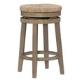 thumbnail image 2 of Pemberly Row Solid Wood Swivel Rush Counter Stool in Natural Brown - Set of 3, 2 of 9