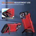 thumbnail image 4 of Decase for iPhone 15 Pro Max 2023 Dual-layer Protector Case,Rugged Dorp Proof Shockproof Built-in Invisible Folding Kickstand TPU Bumpe Hard PC Back Cover Case for iPhone 15 Pro Max,Red, 4 of 8