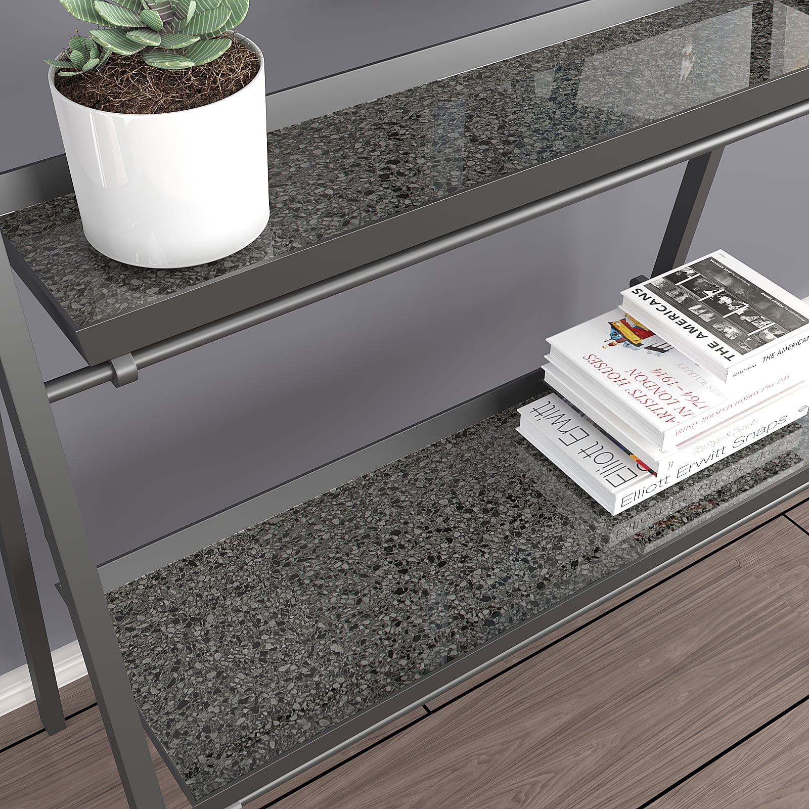 VEELIKE Black Granite Peel and Stick Countertops Contact Paper Waterproof Removable Marble Contact Paper for Countertops Self Adhesive Black Wallpaper Vinyl Roll for Kitchen Cabinets 15.7"x354"
