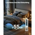 thumbnail image 3 of KFFKFF Bladeless Tower Fan, Silent Floor Fan with Cold & Warm Air Output, 80° Swiveling Fans with 8 Velocity Levels, 9H Timing, Standalone Fans with Remote for Living Room, Workspace, Residence, 3 of 9