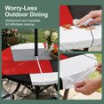 thumbnail image 5 of Red Grey Geometric Round Outdoor Tablecloth with Umbrella Hole Zipper, Modern Black White Abstract Art Elastic Fitted Table Cover, Waterproof Table Cloth for Patio Picnic Party Fits 45"-54", 5 of 9