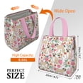 thumbnail image 3 of Pugs and Pioneer Flower Insulated Lunch Bag for Women & Adults,Large Portable Soft Cooler Lunch Bag,Thermal Food Storage Tote with Pearl Cotton,8.66L,8.75x5.75x9.5 Inch, 3 of 6
