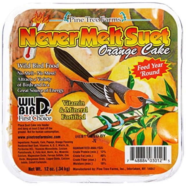 6 or 12 Pack Insect Pine Tree Farm's Never Melt Suet Cake 12 oz. 