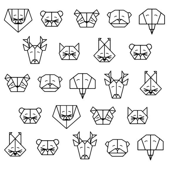 8 Style Animal Wall Stickers Line Geometry Elk Stickers Lion Elephant Wall Decal Wall Art Decoration for Boys Room Wall Decor Living Room