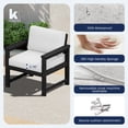 thumbnail image 3 of KINGYES 4 Pieces Outdoor Furniture Set, HDPE All Weather Use Conversation Couch Sets,2 Armchairs & 1 Loveseat & 1 Coffee Table for Patio Backyard, Black Frame with Khaki Cushions, 3 of 10