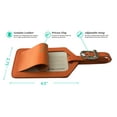 thumbnail image 3 of Bright Orange Genuine Top Grain Leather Luggage Tag, 3 of 3