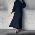 thumbnail image 6 of Satin Dress, Long Sleeve Elegant Dress for Women, Loose Fitting Casual Party Dress with Accordion Pleats, 6 of 9