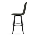 thumbnail image 3 of Amisco Watson 26 In. Swivel Counter Stool - Charcoal Grey Polyester / Black Metal, 3 of 9