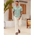thumbnail image 2 of COOFANDY Linen Shirts for Men Short Sleeve Casual Shirts Button Down Summer Beach Wedding Shirts, 2 of 6