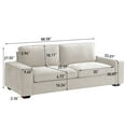 thumbnail image 3 of 88.58" Linen Three-seat Sofa with Solid Wood Frame, Living Room Chair, Couch for Small Spaces, Removable Back Cushion and Easy Tool, Beige, 3 of 10