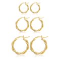 thumbnail image 2 of YEUOYEA 3 Pairs Small Gold Hoop Earrings Set for Women, 14K Gold Plated Hypoallergenic Huggie Hoops, Jewelry Gift, 2 of 7
