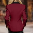 thumbnail image 7 of Women's Casual Business Blazers Oversized Solid Single Breasted Button Notch Lapel Blazer Suit Jackets Plus Size Open Front Long Sleeve Work Office Blazer Jacket, 7 of 7