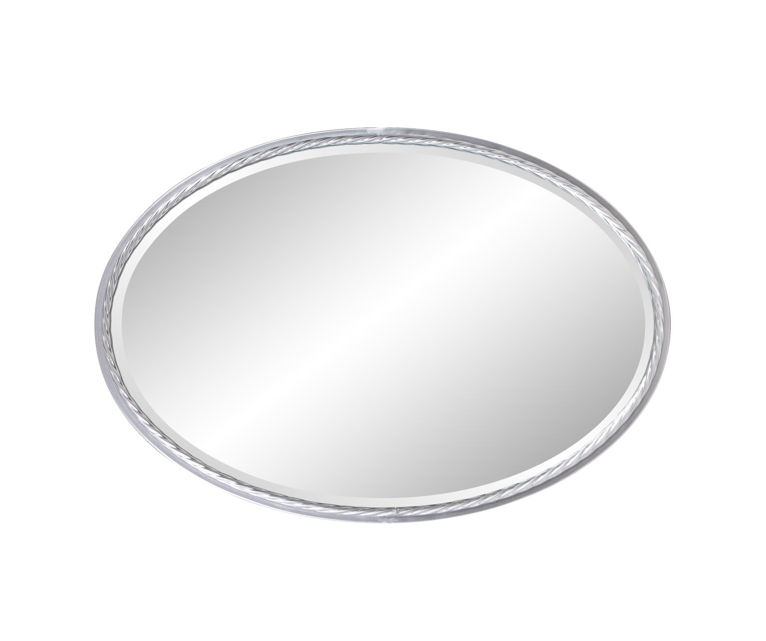 Tyler Dillon Hand Forged Silver Oval Metal Framed Rope Mirror - 22"W x 32"H