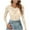 Beige, variant on Ltctricy Women's Mesh Lace Tops V Neck Long Sleeve Embroidered See Through Solid Color Slim T Shirts Tight Tee Blouses