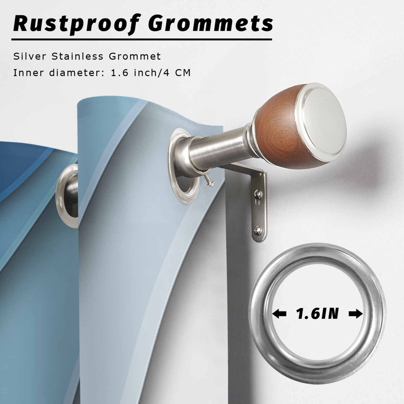 Outdoor Curtains for Patio Waterproof, Navy Blue Brown Ombre Windproof Pravicy Outside Porch Blackout Curtain, Modern Geometric Abstract Cream Sun Blocking Grommets Curtains for Cabana 54"x108"