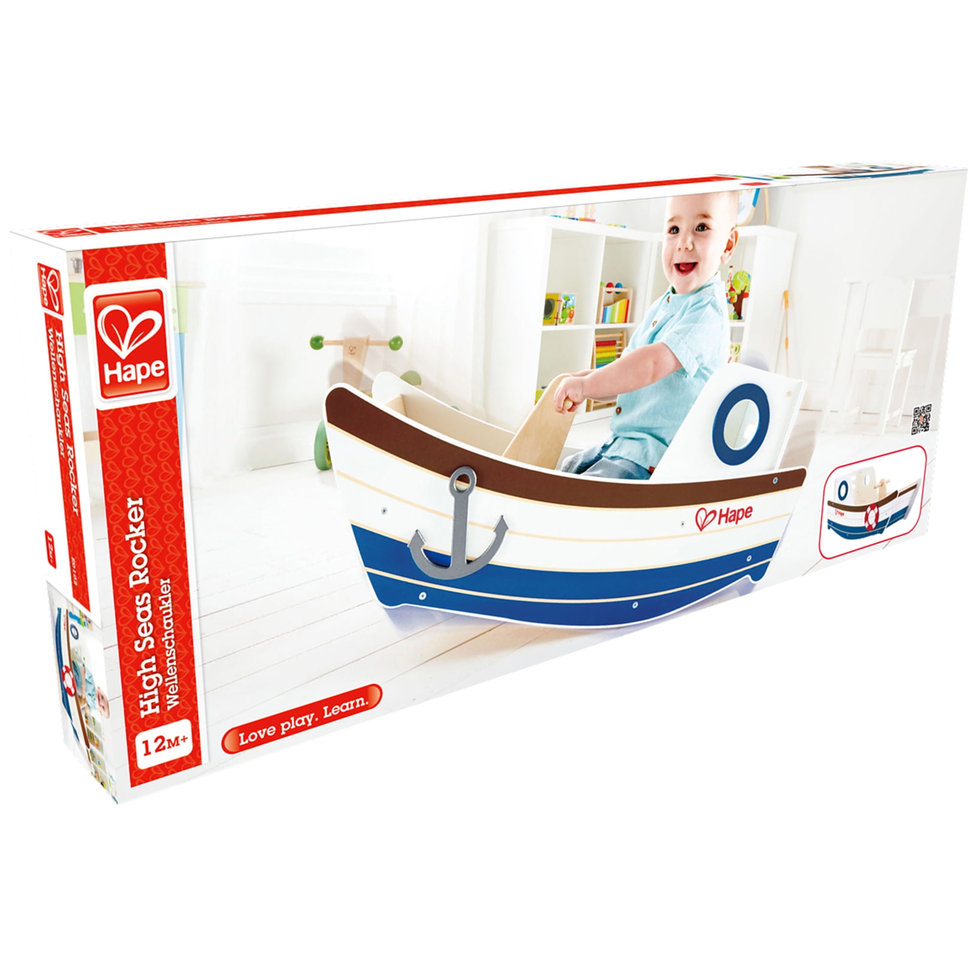Hape High Seas Wooden Rocking Ride-on, Gift Idea for Toddlers Ages 12 Months+