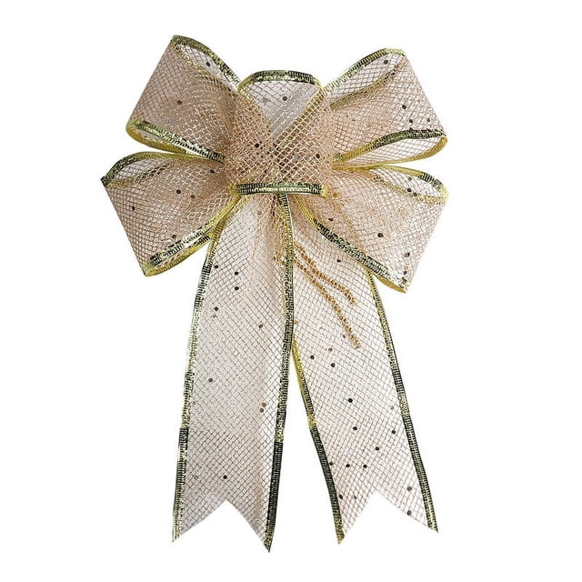 Premium Polyester, Christmas Decorative Bows, Fine Workmanship, DIY Crafts, Beautiful & , for Christmas Tree, with No Special Characters, Crafted Ribbon Bow