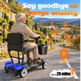 thumbnail image 4 of Havlo 37.5 lbs Lightweight Mobility Scooter for Seniors & Adults, Foldable 4-Wheel Travel Scooter with Removable Lithium Battery, 26-Mile Range, 270W Brushless Motor, for Shopping,Cruises,Blue, 4 of 14