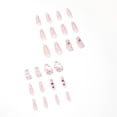 thumbnail image 2 of Set de uñas postizas HUOGUO, diseño de ataúd con diseño de llama blanca, 24 unidades, 2 of 4