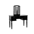 thumbnail image 4 of Bobkona St. Croix 3 Fold Mirror Vanity Table with Stool Set, Black, 4 of 9
